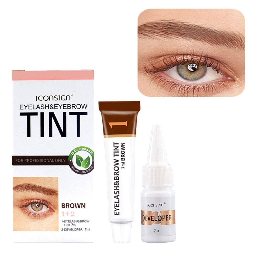 Brown Professional Eyelash Eyebrow Tint Kit