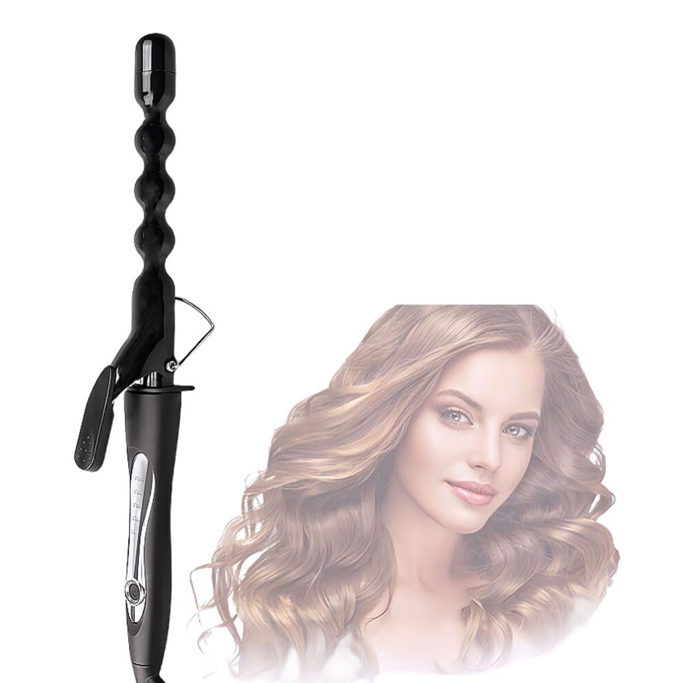 25mm Tourmaline Ceramic Bubble Curling Wand for Long Hair with Frizz Ionic Styling