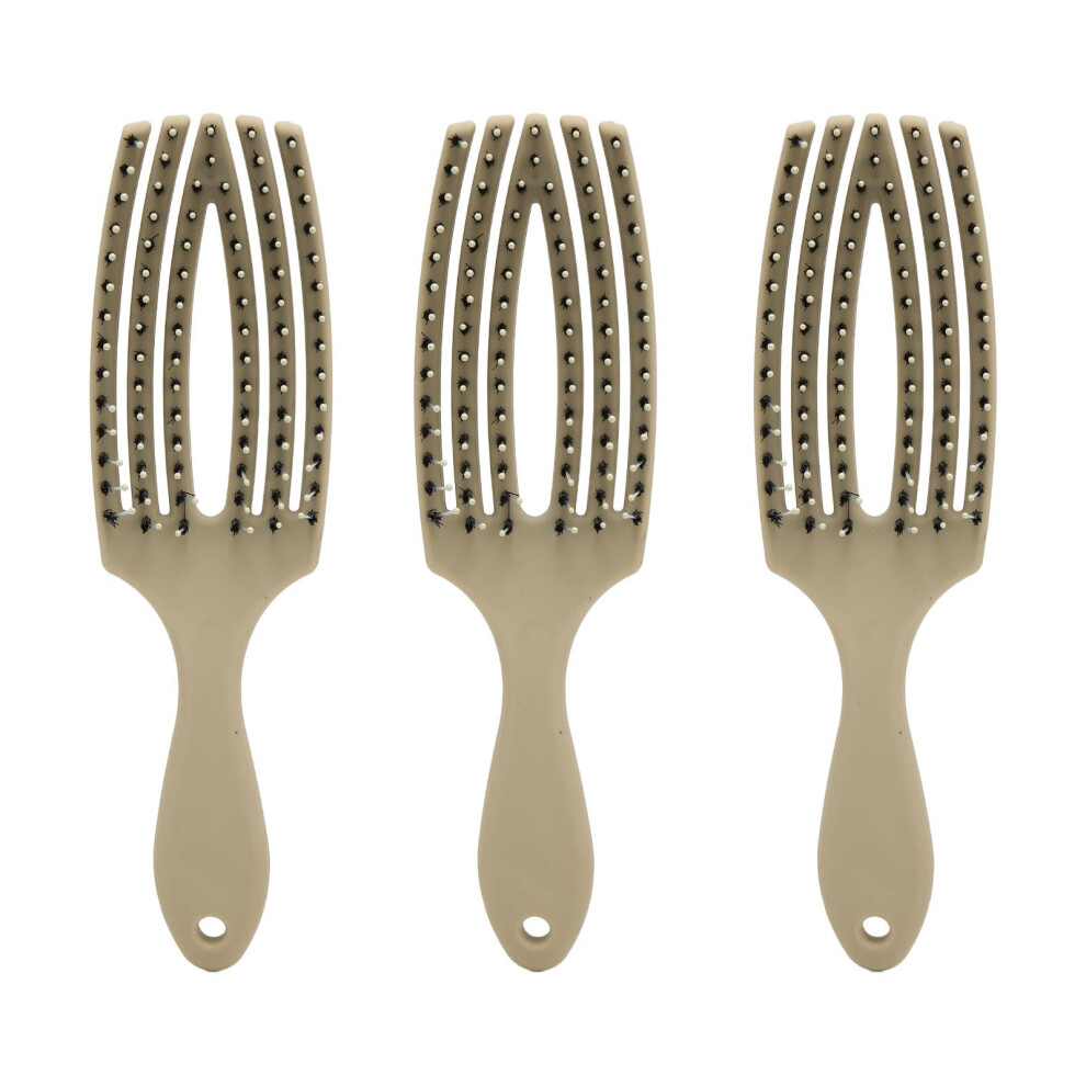 Unisex 3Pcs Hair Brush Comb Set With Detangling Tooth Design And Gentle Scalp Massage For Home And Salon