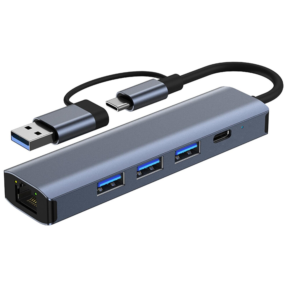 Usb To Ethernet Adapter With Multiple Usb 3.0 Ports, Speed Gigabit Rj45 For Laptop And Travel 9044945499728
