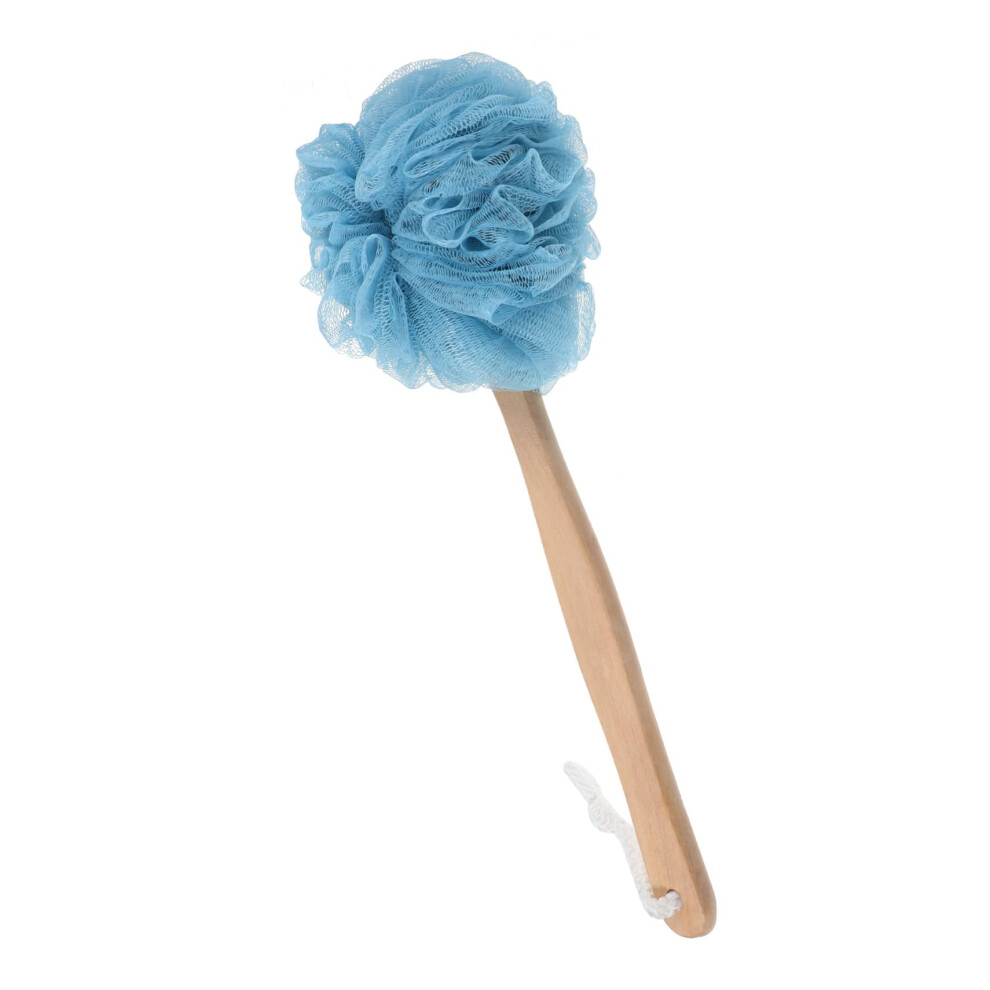Blue Long Handle Bath Sponge For Shower, Soft Exfoliating Loofah For Sensitive Skin,