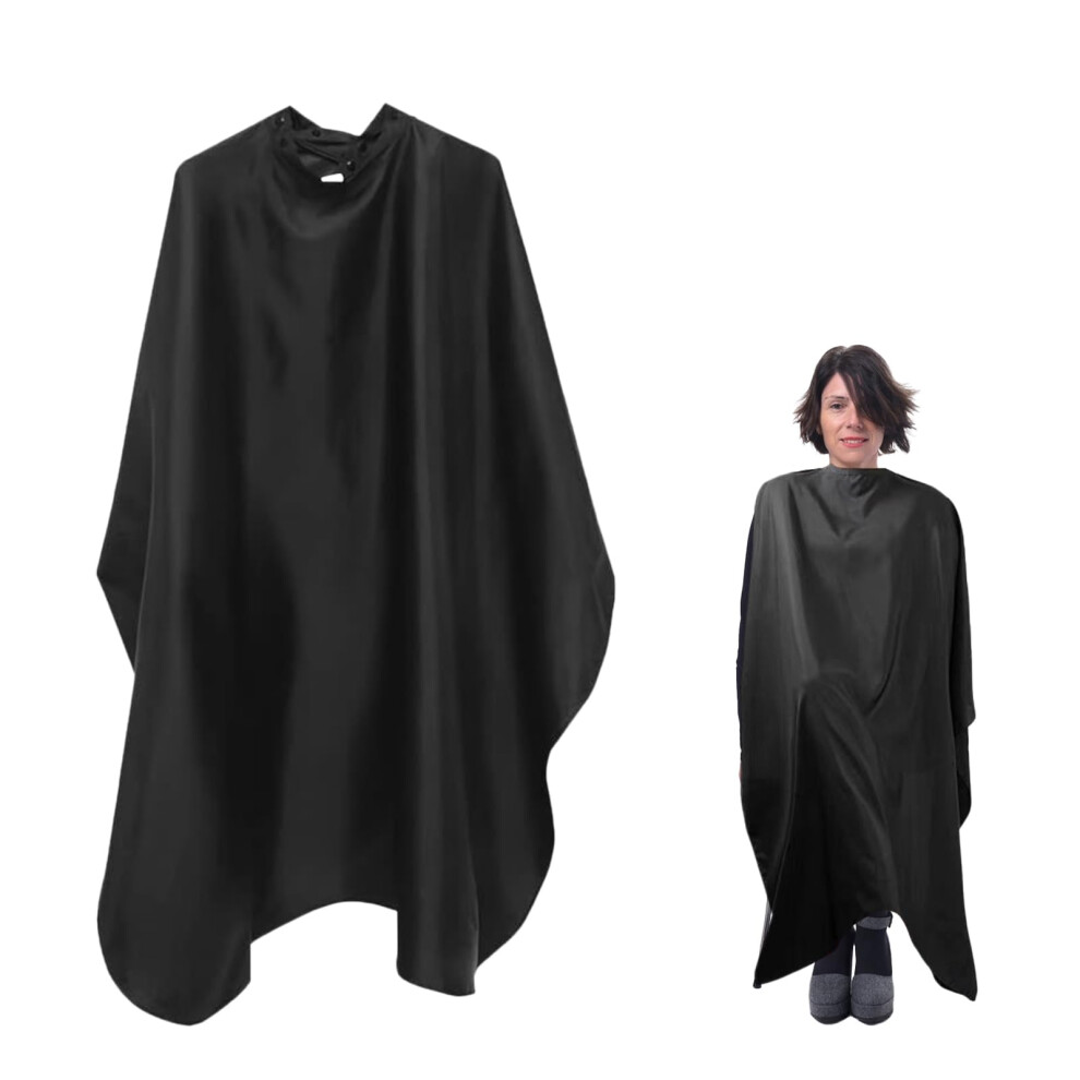 Waterproof Antistatic Hairdressing Cape with Adjustable Snap Closure for Salon and Home 140x120cm