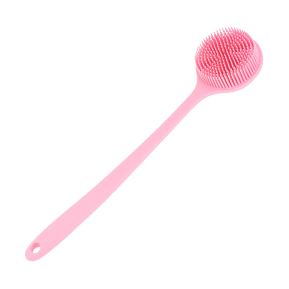 Long Handle Back Scrubber for Shower with Silicone Bristles, Gentle Exfoliating Shower Brush