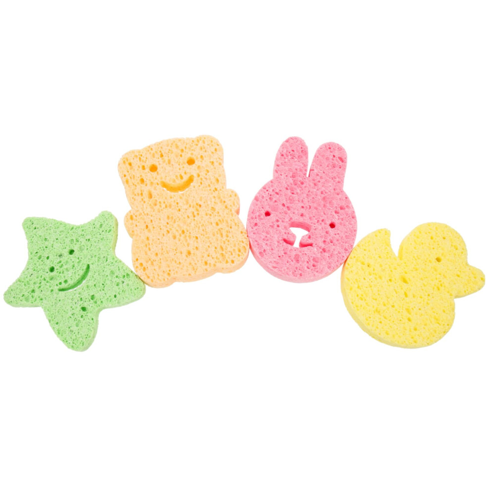 4pcs Cartoon Kids Bath Sponge Set with Gentle Exfoliation and Rich Lather for Boys and Girls