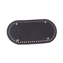 Oval Bottom PU Leather Pad 1 Piece Black Oval Shape PU Material Knitting Craft Bag Accessory