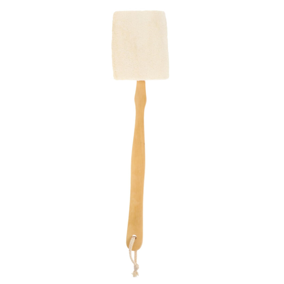 Loofah Back Scrubber with Long Wooden Handle Shower Brush for Gentle Skin Exfoliation and Massage