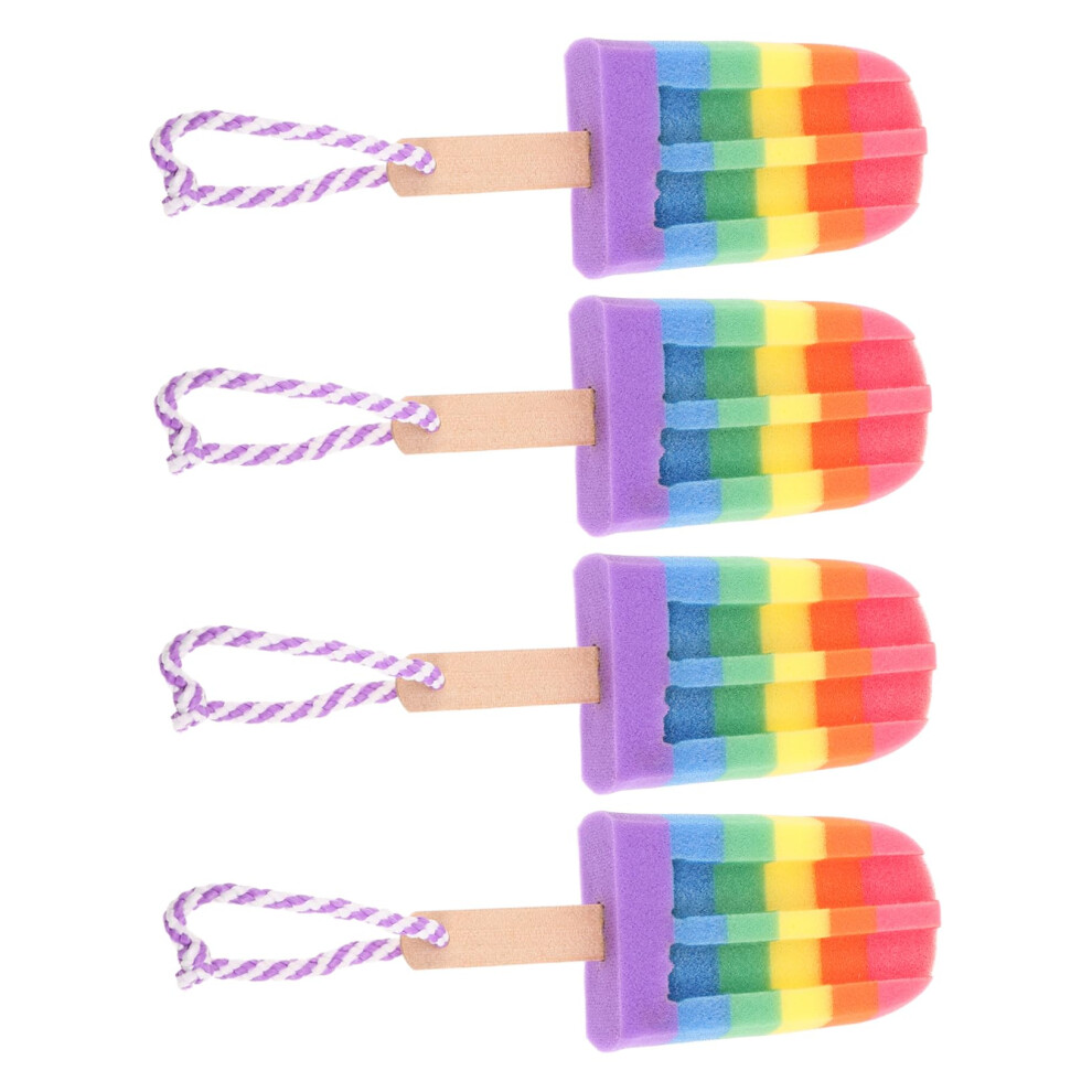 4pcs Colorful Bath Sponge Body Scrubber for Gentle Deep Exfoliation and Shower Care