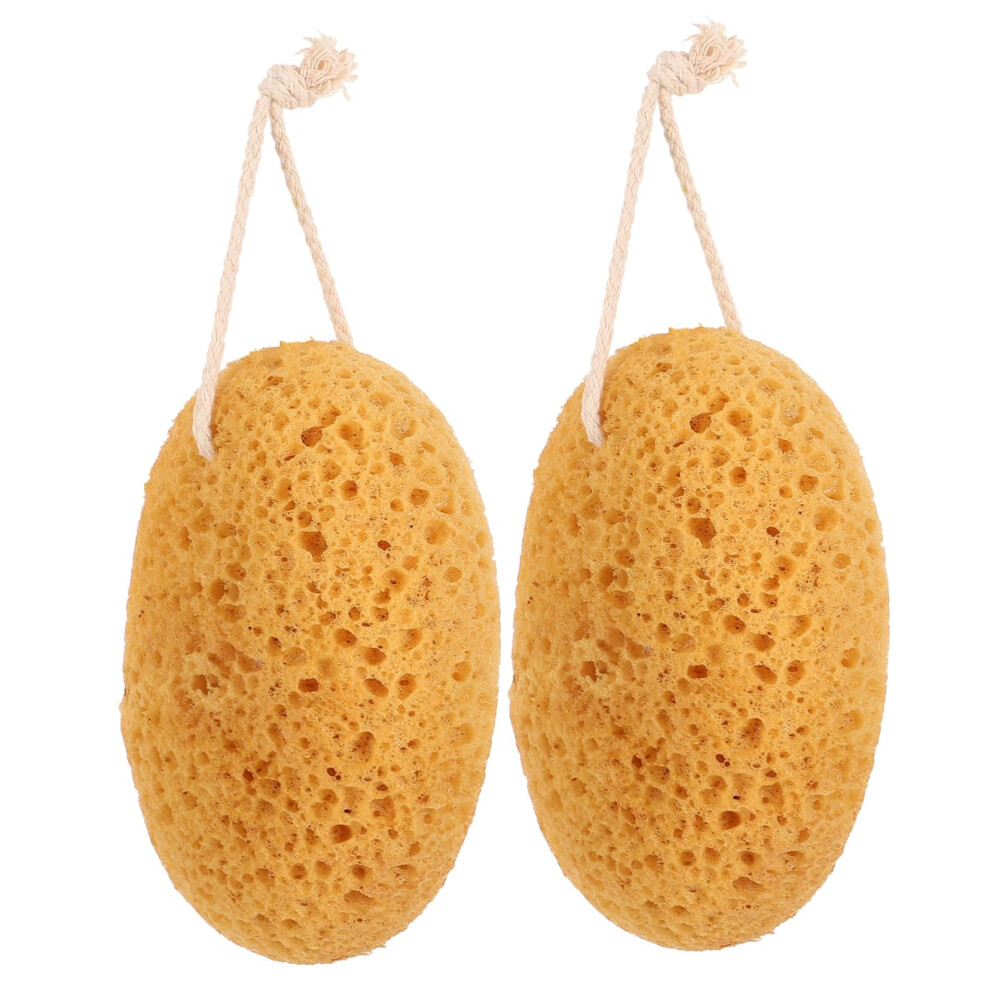 Exfoliating Body Sponge Set for Women and Men, Textured Bath Shower Sponges with Hanging Loop