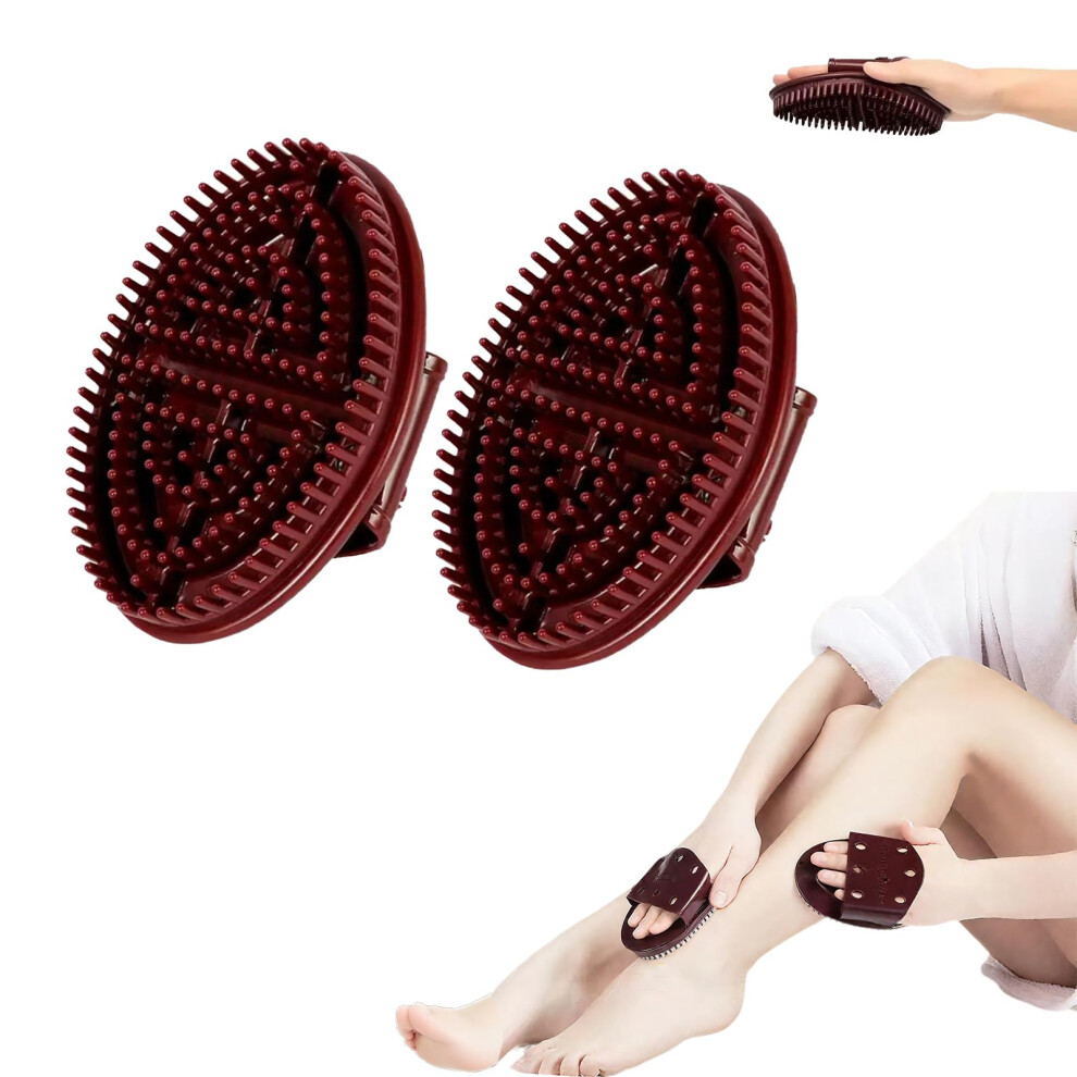2PCS Meridian Massage Brush Set with Ergonomic NonSlip Grip for Full Body Relaxation and Acupoint Care