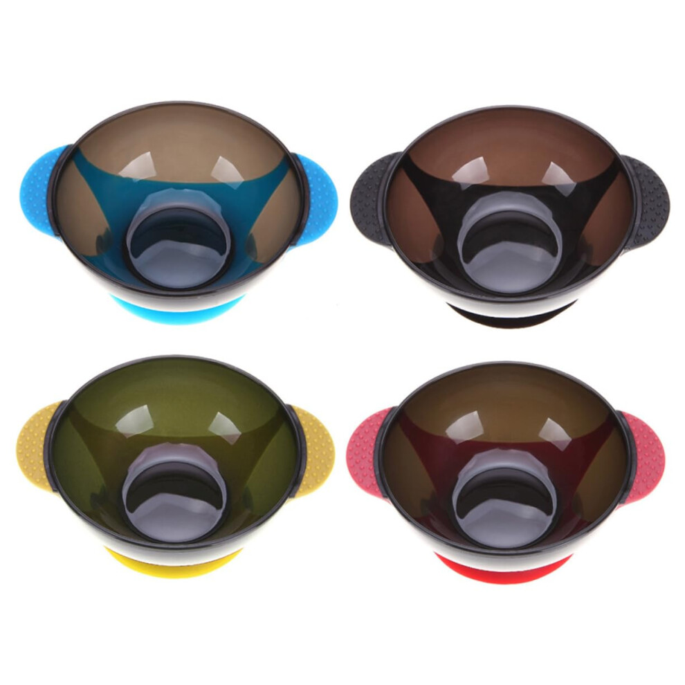 Hair Dye Mixing Bowl Set with Suction Base, AntiTilt Silicone for Salon or Home Use, 4pcs