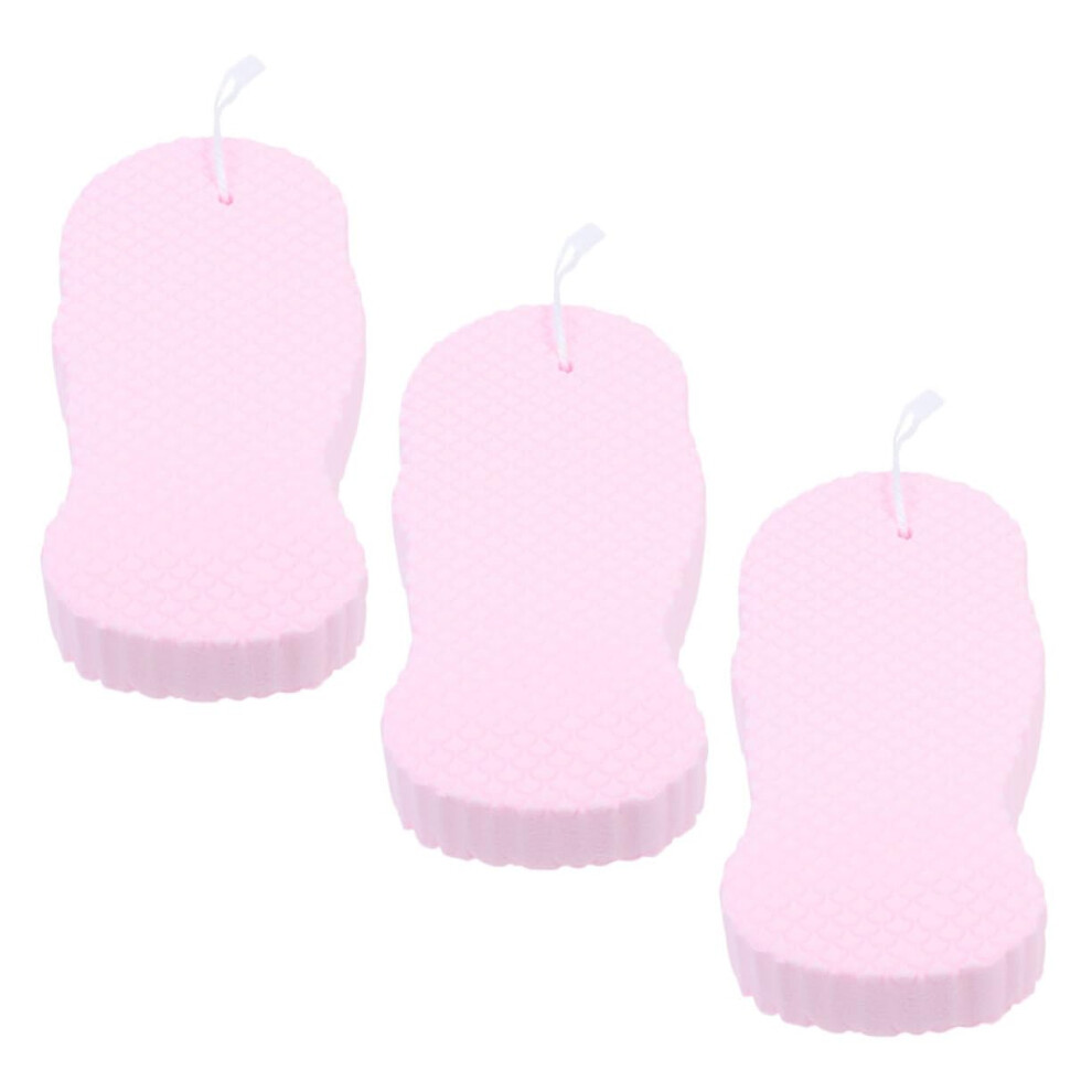 3pcs Soft Bath Sponge with Lanyard for Gentle Skin Exfoliation and Full Body Shower Scrubber