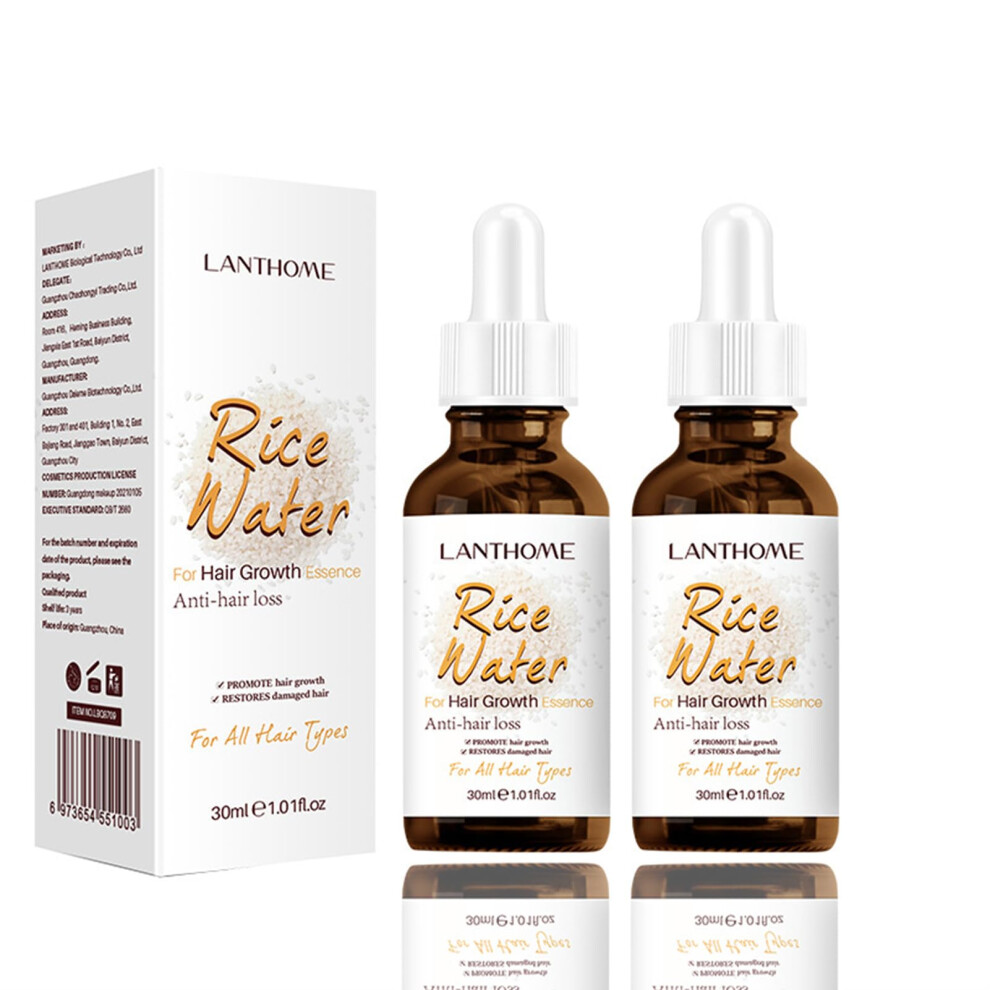 Rice Water Hair Serum 2 Pack for Growth and Shine, Deep Hydration and Damage  30ml Each