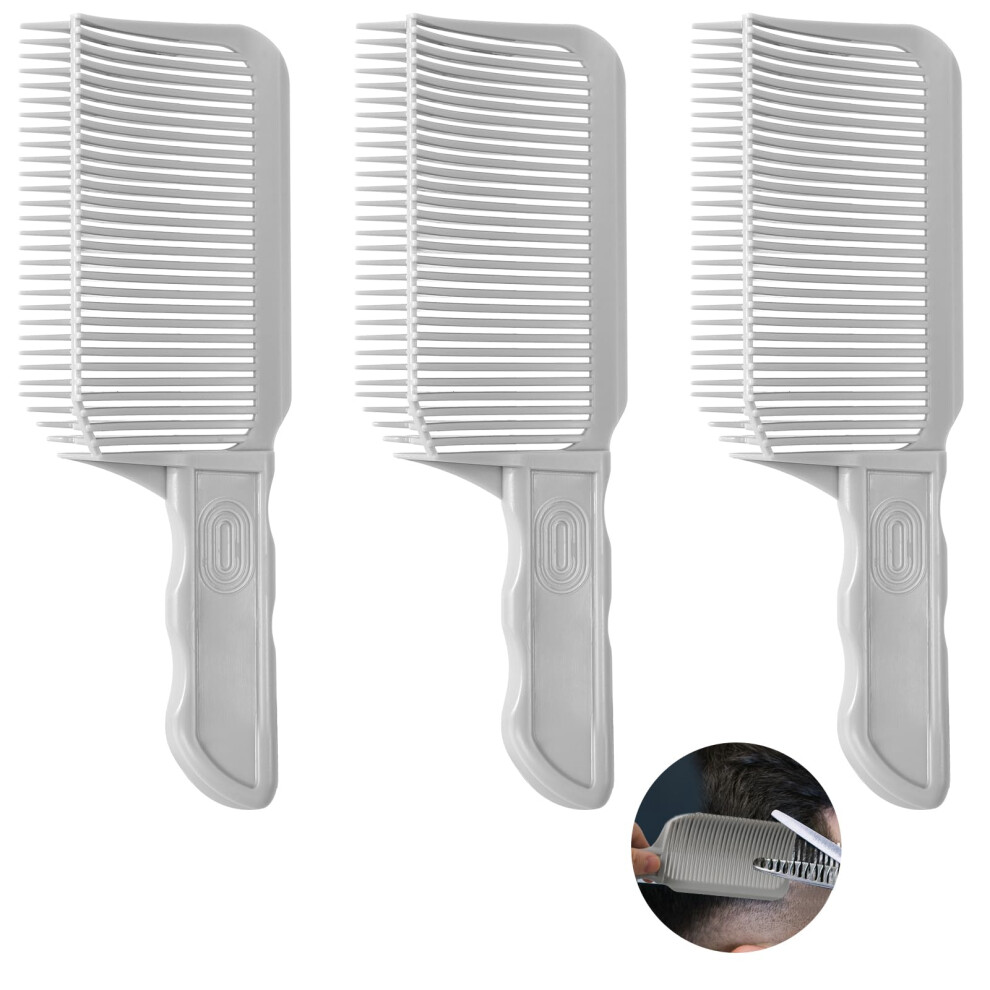 Unisex Gray Fade Haircut Comb Set With Precise Positioning, Ergonomic Handle, Barber Blending Tool For Men