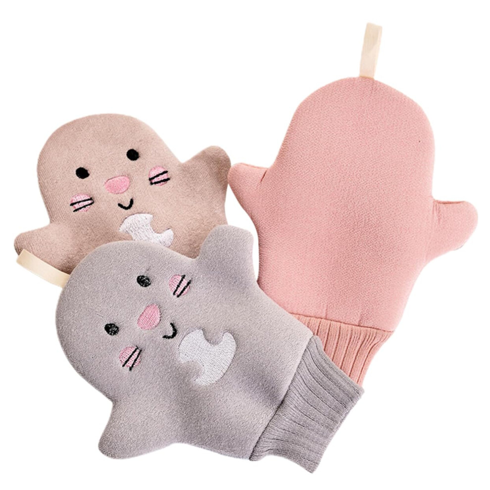 Exfoliating Bath Gloves 3 Pack Korean Body Scrub Gloves for Gentle Skin Exfoliation Daily Shower Use