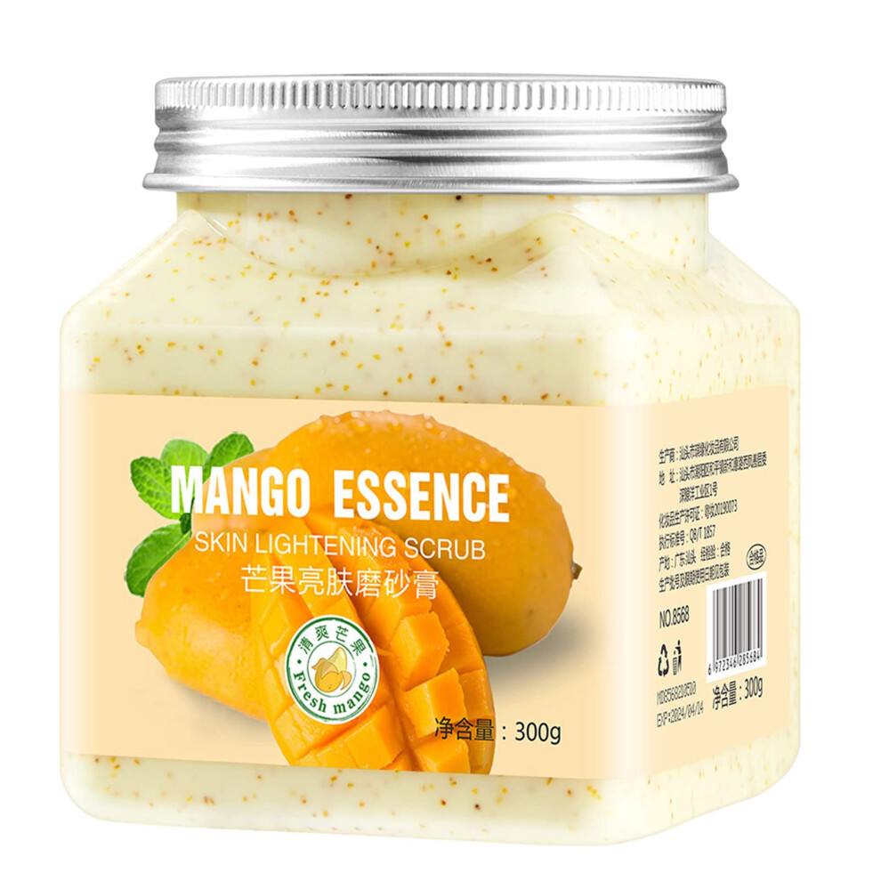 Mango Body Scrub with Vitamin C, Gentle Exfoliating Sugar Scrub for Smooth Skin and Deep Nourishment