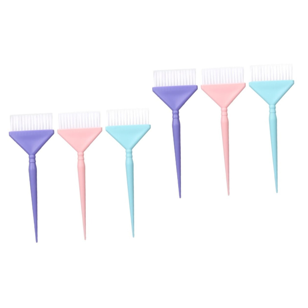 6pcs Hair Dye Brush Set with Soft Bristles and Comb Edge for Precise Salon and Home Coloring