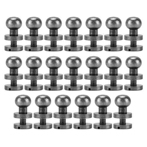 Brass Monk Rivets 7x6mm Round Head Stud Screws 20 Sets Luggage Hardware 1