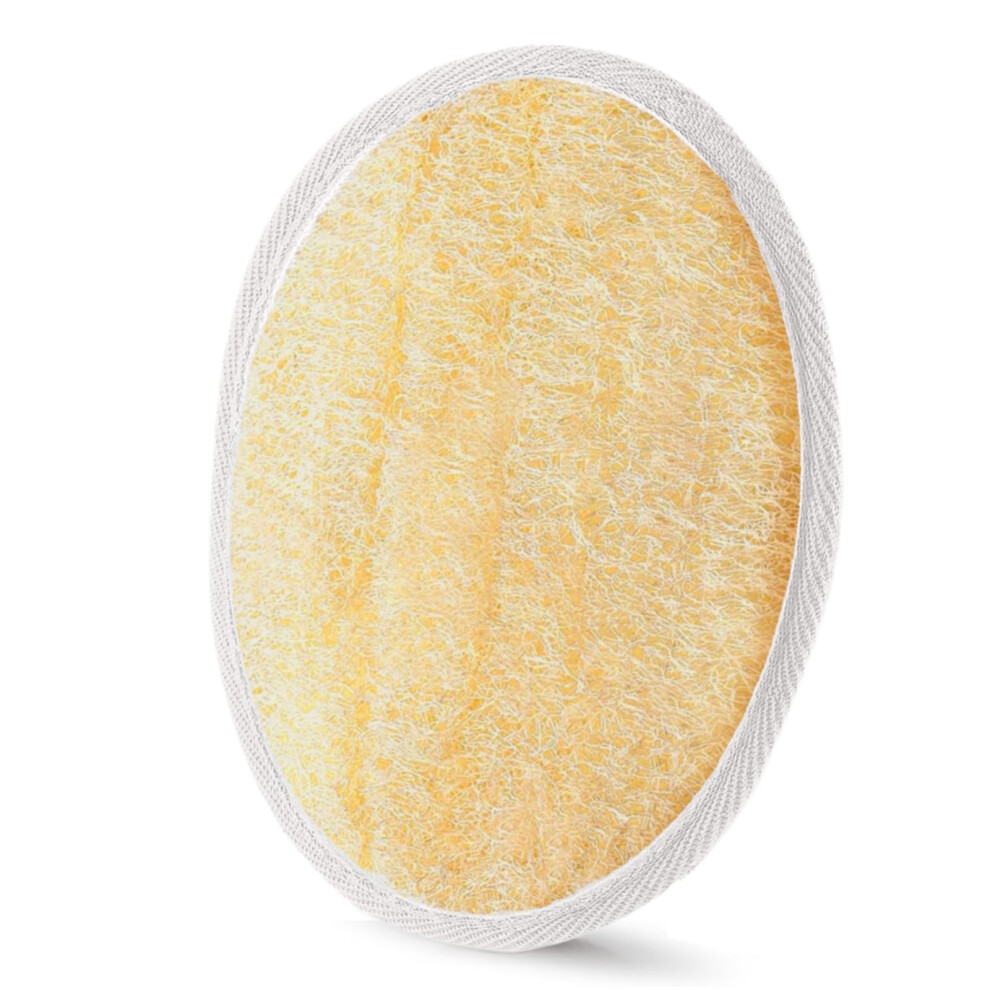 Natural Loofah Body Scrubber for Gentle Skin Exfoliation, EcoFriendly Sponge, 5.51x3.94in Moccasin WhiteSmoke