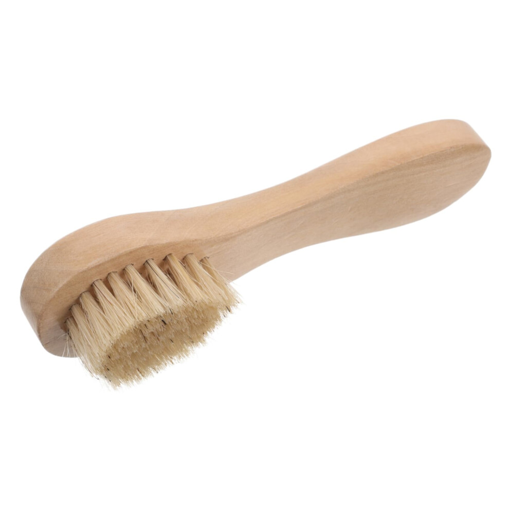 Body Brush and Facial Cleansing Brush with Wooden Handle for Deep Pore Cleansing and Gentle Exfoliation