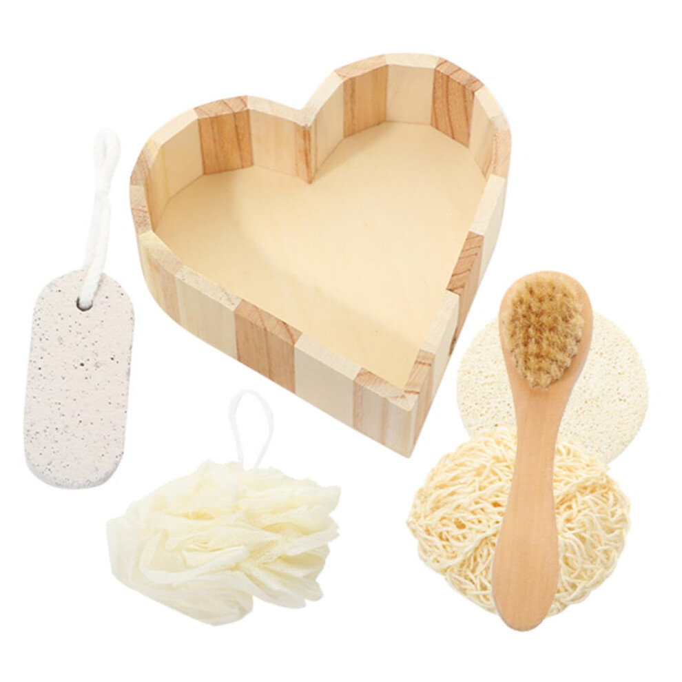 Bath Body Scrubber with Pumice Stone and Loofah, Long Handle Shower Brush for Deep Cleansing