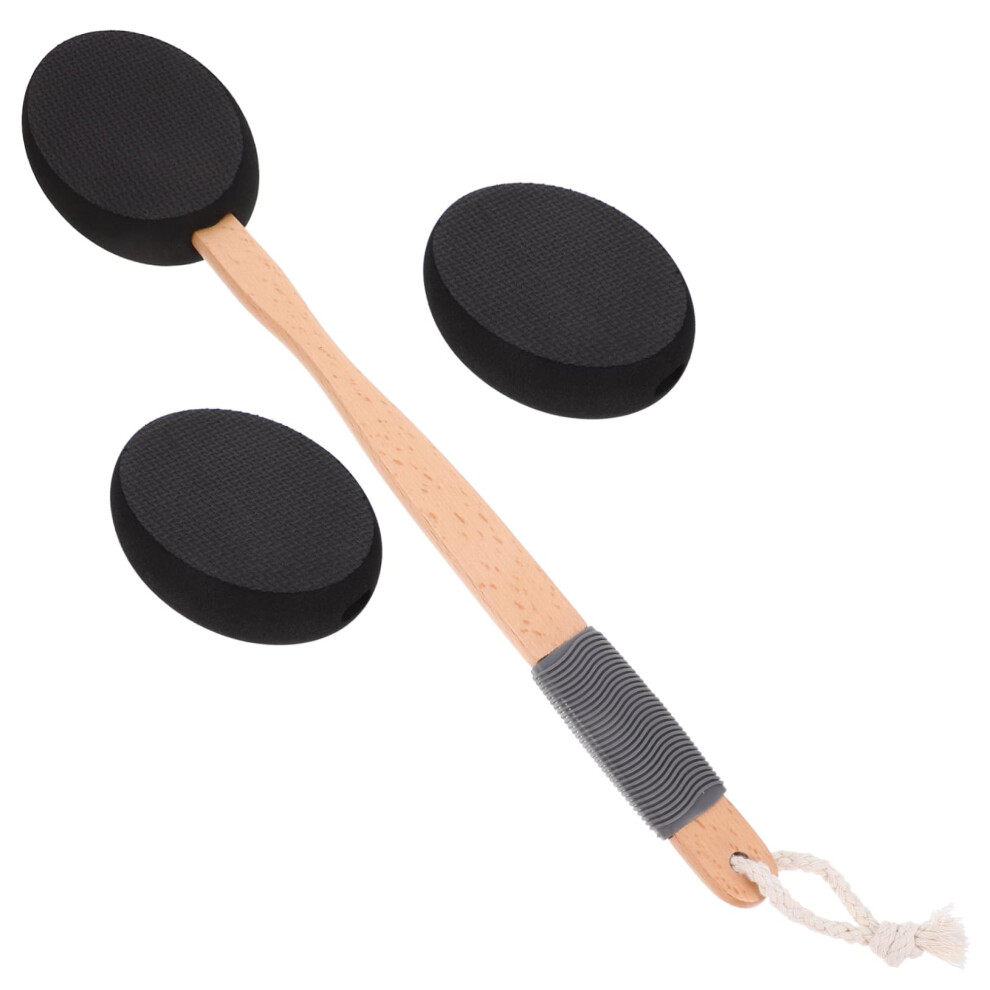 Back Scrubber with Long Ergonomic Wood Handle, Gentle Exfoliating Bristles for Wet or Dry Use