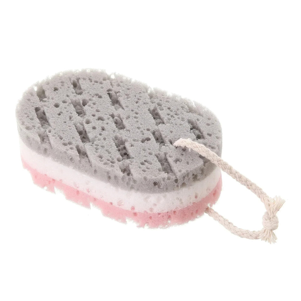 Soft Exfoliating Bath Sponge with Ergonomic Hand Grip, Gentle Body Scrubber for Shower Use