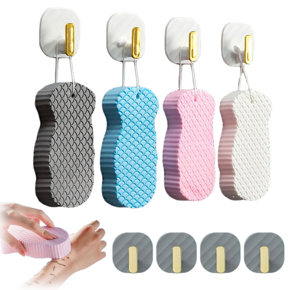 Exfoliating Bath Sponge Super Soft Body Scrubber for Gentle Daily Skincare Smooth Skin Renewal 4 Colors