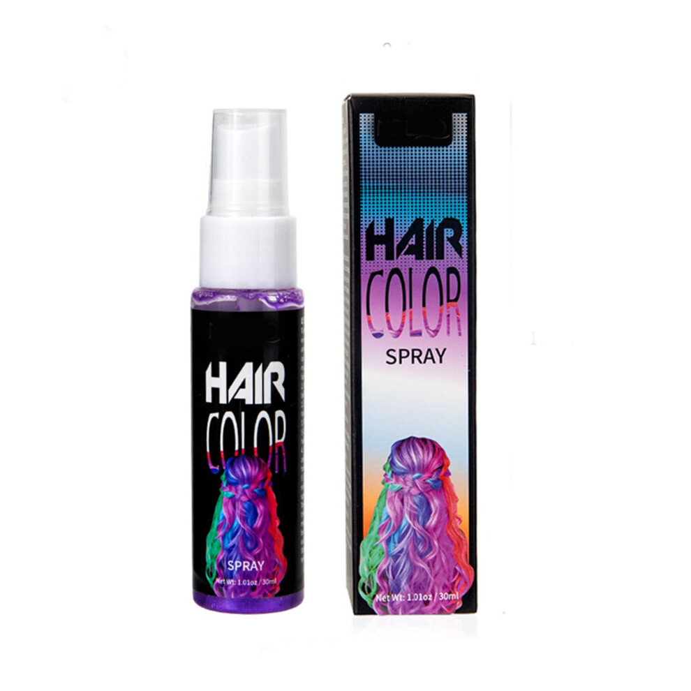 Purple Temporary Hair Color Spray 30Ml, Plantbased Washable Instant Hair Dye For Parties
