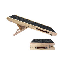 Dog Ramp 4Level Adjustable Height Angles Wooden Ramp For Stairs For Dogs And Cats Couch SUV Indoor Furniture
