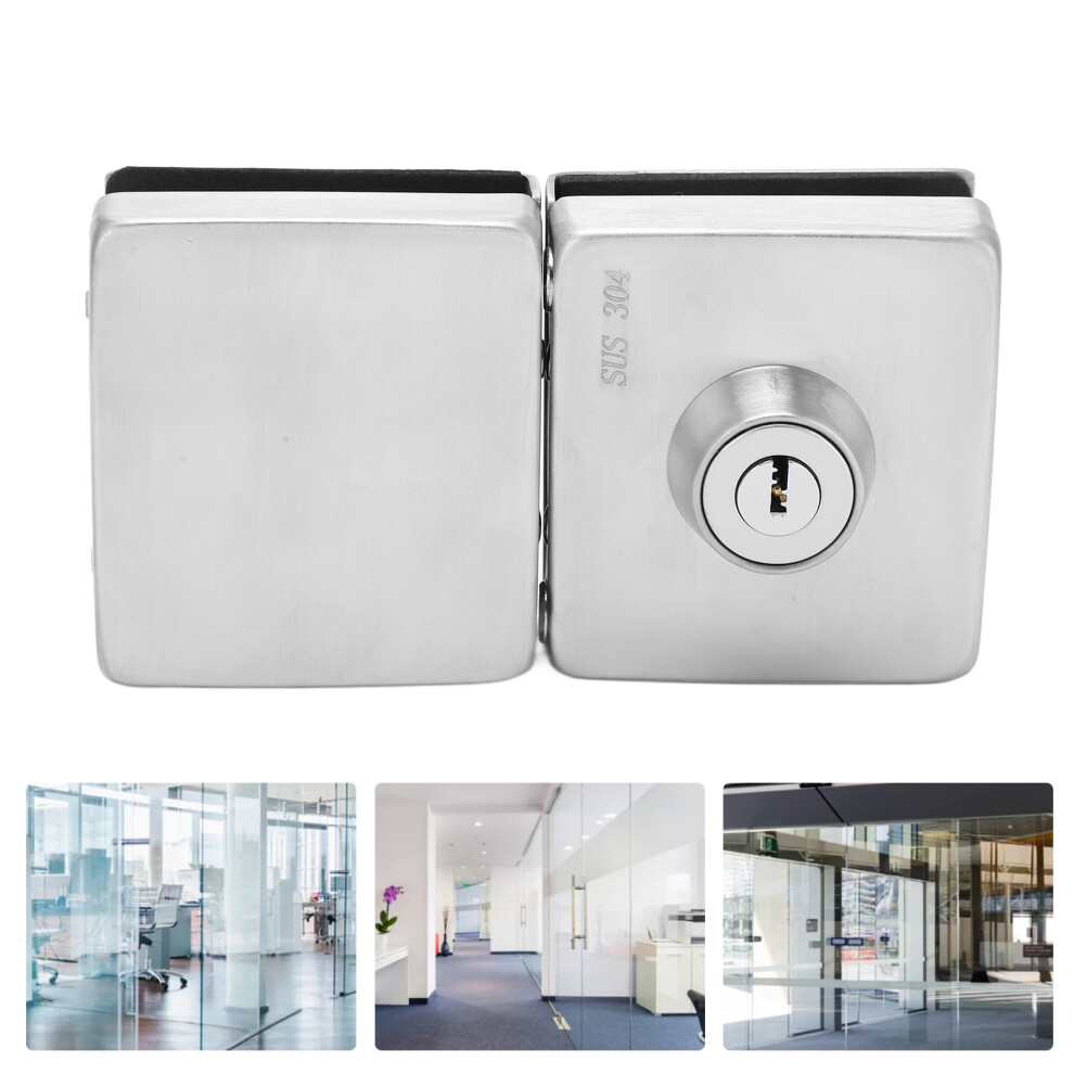 2Pcs Push Sliding Gate Lock Stainless Steel Corrosion Resistant Frameless Door 3281382387843