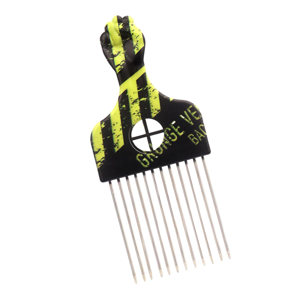 Unisex Afro Pick Comb Stainless Steel Hair Pick With Abs Handle For Gentle Curl Detangling And Volume Boost