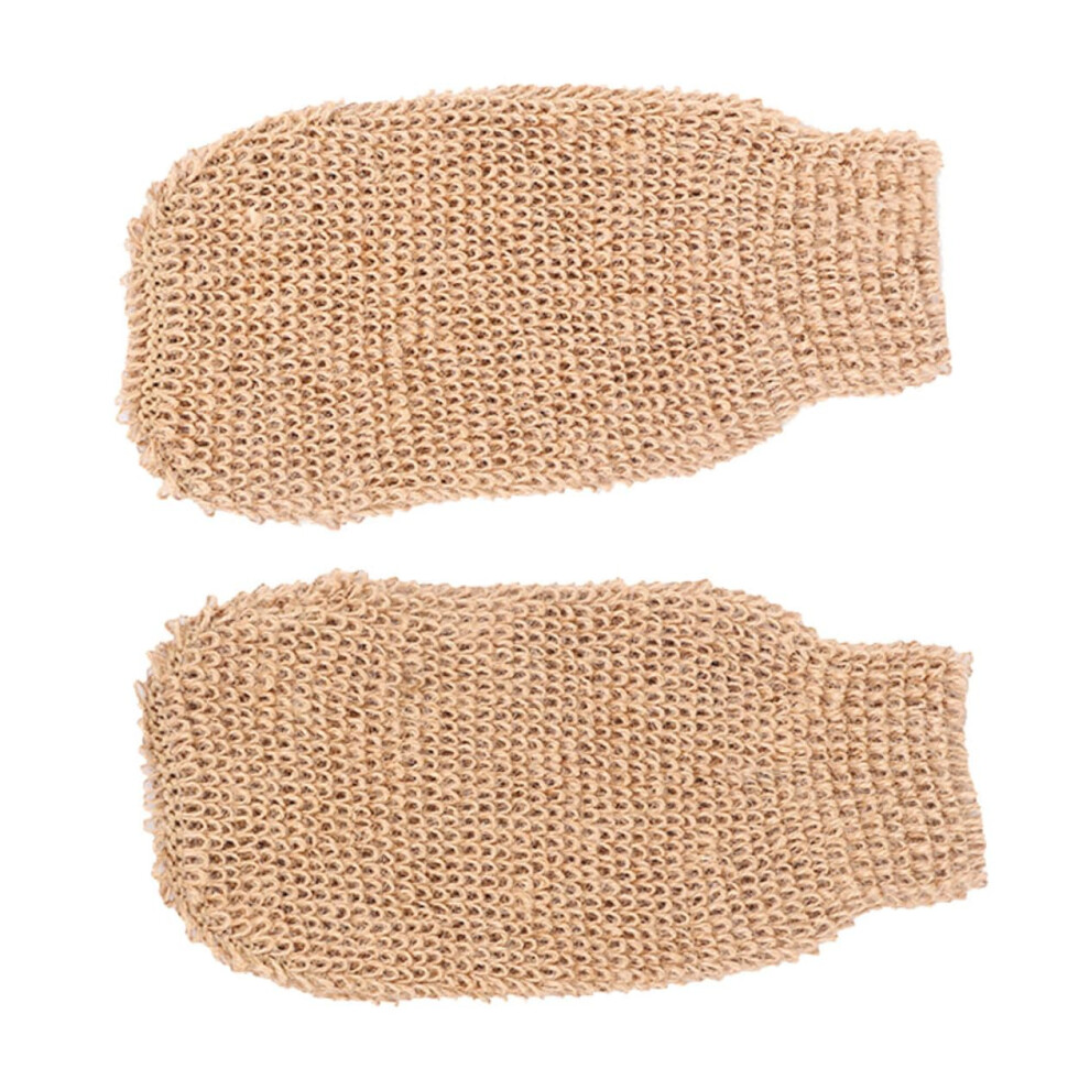 Exfoliating Bath Gloves 2pcs Ramie Jute Deep Skin Cleansing Body Scrub Gloves for Shower Spa Use
