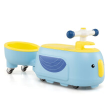 Coche para niños pequeños con remolque, luces y espacio de almacenamiento