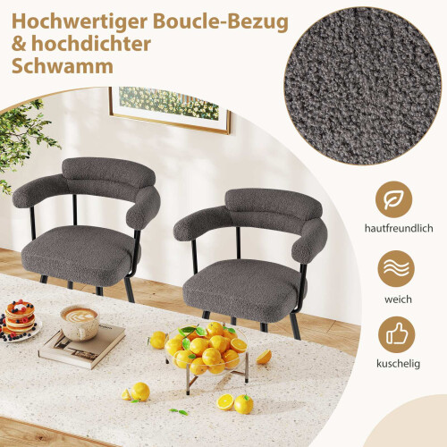 2-Piece Set Swivel Bar Stools, Padded, 360 Rotation, Gray 2