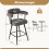 2-Piece Set Swivel Bar Stools, Padded, 360 Rotation, Gray 2