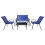 4-Piece Patio Set with Metal Frame & Glass Tabletop 1