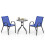 3-Piece Outdoor Bistro Set with Stackable Chairs, Blue 1