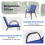 3-Piece Outdoor Bistro Set with Stackable Chairs, Blue 4