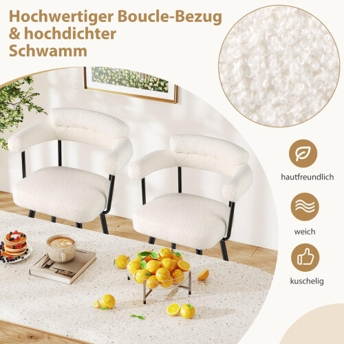 2-Piece White Swivel Bar Stools, 360 Rotating Seats 2