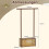 Bamboo Clothes Rack with Rattan Basket & Wheels, Brown 2