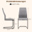 Set of 4 Gray Armless Dining Chairs with High Back 3