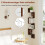 5-Tier Corner Wall Shelf, Floating Design, Rustic Brown 5