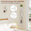 5-Tier Corner Wall Shelf, Floating White Bookshelf 5