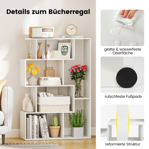 6-Cube White Bookshelf with Anti-Tip Safety Features 2