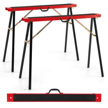 Set di cavalletti portatili, metallo zincato, antiscivolo, capacità 375 kg