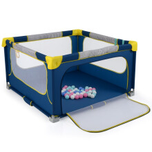 Box pieghevole per bambini con 50 palline e porta con cerniera, blu