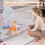 Box pieghevole per bambini con palline e porta con cerniera, grigio 5