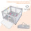 Box pieghevole per bambini con palline e porta con cerniera, grigio 2