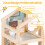 Casa delle bambole in legno con mobili e personaggi, design multi-stanza 5