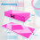 Foldable Gymnastics Mat, 240x117x5 cm, PU Leather, Pink 2